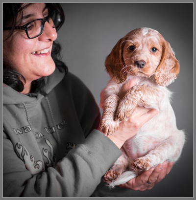 Janet with a certain puppy